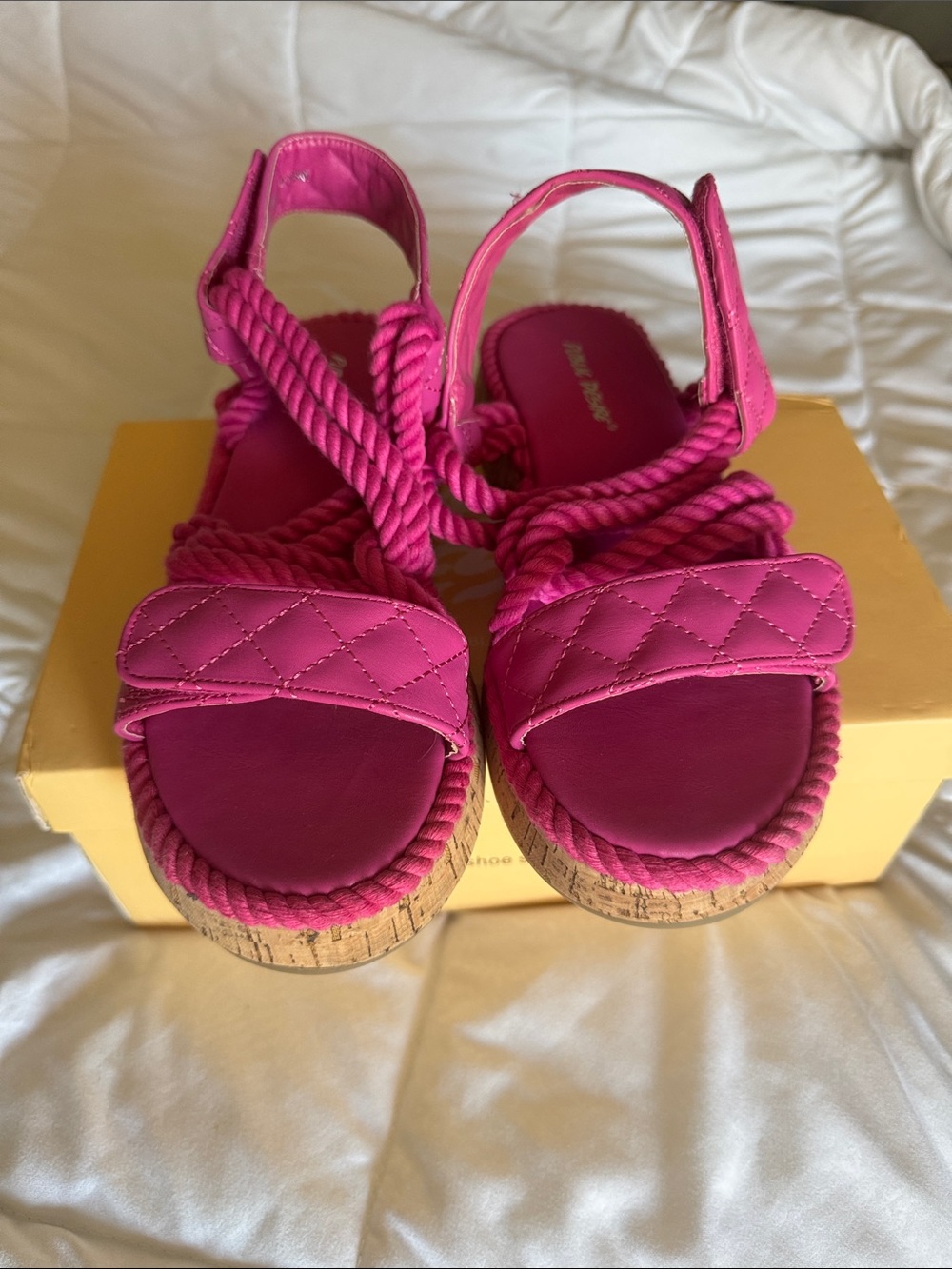 MIAMI ROPE FLATFORM LACE UP SANDALS